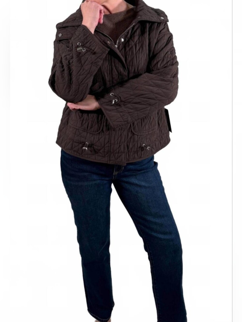 LIV BY HABITAT CLOTHES Kaleidoscope Quilted Perfect Puffer Jacket - BLACK XS